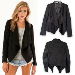 NWOT Tobi Zac Draped Black Suede Blazer Jacket